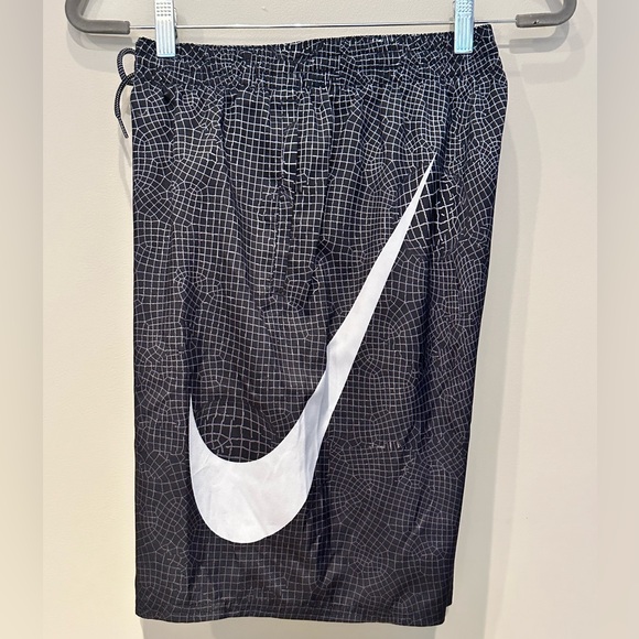 NEW Black Grid Swoosh Volley Hybrid Swim Trunks / Shorts - Sizes S/L/XL/XXL - Picture 7 of 9